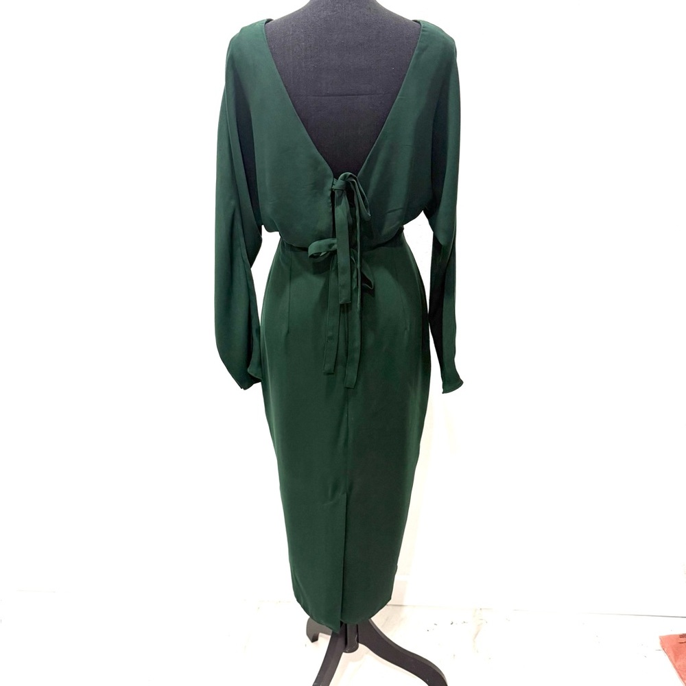 ASOS Dark Green Backless long sleeves Dress 8 - Picture 5 of 9